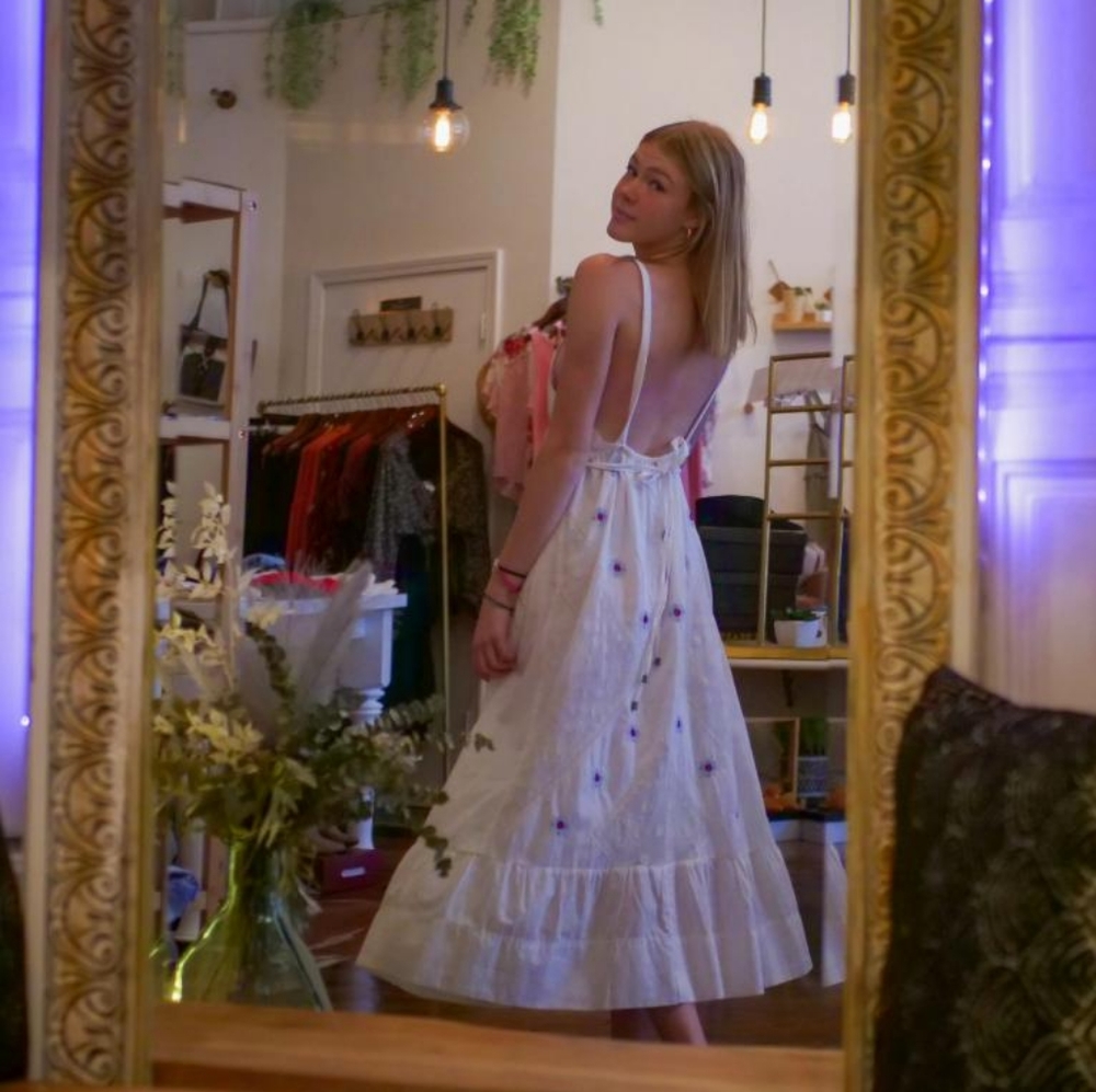 Ivory Dewdrop Midi Dress {Free People} - Picture 2 of 6